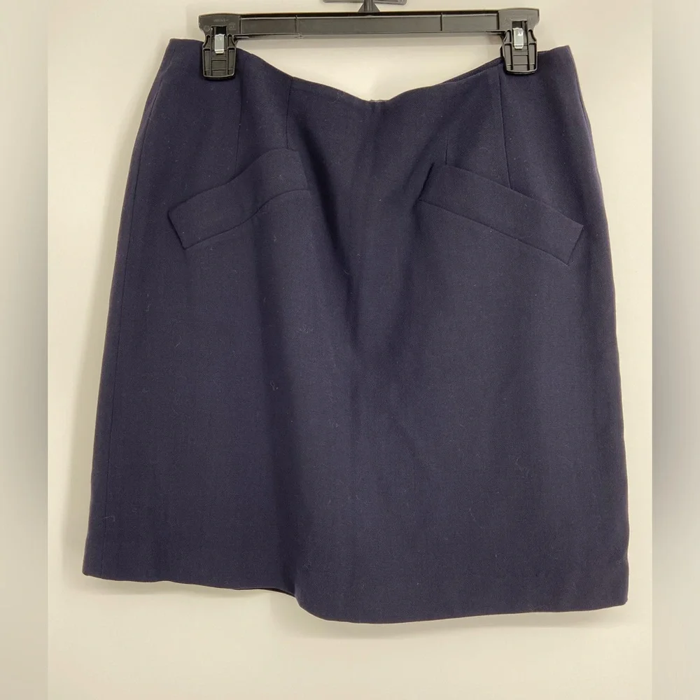 DKNY Blue Wool Mini Skirt, Vintage, Size‎ 12